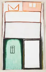 Andrzej Wróblewski, KOMPOZYCJA - DOM, 1948, gwasz, karton