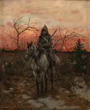 Na stanowisku by Alfred Wierusz-Kowalski, olej, deska, sold Mar 2017