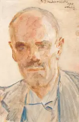 Jacek Malczewski, PORTRET MĘŻCZYZNY, 1925, gwasz, tektura