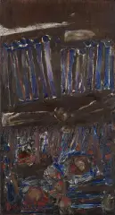 KOMPOZYCJA by Tadeusz Dominiku, 1958, olej, płótno, sold Mar 2017