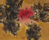 Alfred Lenica, Zorza, 1959, olej, płótno
