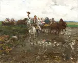 POLSKI ORSZAK WESELNY, PO 1900 by Alfred Wierusz-Kowalski, olej płótno, sold May 2017