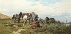 Wladislaw Szerner, NA POPASIE, ok. 1880, olej, płótno
