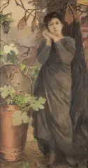 Teodor Axentowicz, PORTRET JESIENNY, 1911, technika mieszana, papier naklejony na płótno