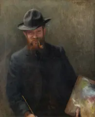 PORTRET MALARZA by Józef Pankiewicz, 1900, olej, płótno, sold Oct 2017