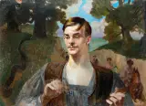 BAJKA by Jacek Malczewski, 1909, olej, tektura, sold Oct 2017
