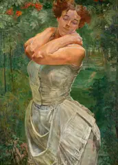Jacek Malczewski, PORTRET MICHALINY JANOSZANKI, 1916, olej, tektura