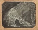 Aleksander Orłowski, ŻOŁNIERSKI POSIŁEK, akwarela, papier