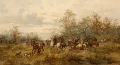 Ludwik Gędłek, Polowanie, 1882, olej, płótno