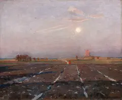 PIERWSZY ŚNIEG by Henryk Szczyglinski, 1911, 94 x 111 cm, sold Mar 2018
