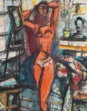 AKT W PRACOWNI by Zygmunt Menkes, olej, płótno, sold Mar 2018