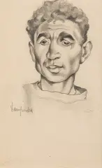 STUDIUM GŁOWY MĘŻCZYZNY by Tamara Łempicka, ołówek, papier, sold Mar 2018