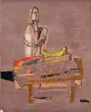 Jankel Adler, FIGURA, 1943, olej, płótno