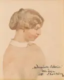 Teofil Kwiatkowski, MADMOISELLE OCTAVIA, 1851, akwarela, ołówek, papier
