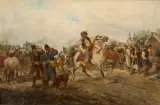 Ludwik Gędłek, TARG NA STARYM KLEPARZU, olej, deska