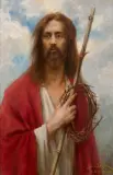 Jan Styka, CHRYSTUS Z TRZCINĄ I KORONĄ CIERNIOWĄ W RĘKU, 1925, olej, płótno