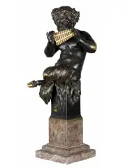 Cyprian Godebski, FAUN GRAJĄCY NA FLETNI, brąz