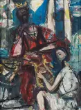 KRÓL DAWID by Zygmunt Menkes, olej, płyta, sold May 2018