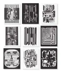 Victor Vasarely, LINÉAIRES, 1973, 10 grafik oraz portfolio, druk, papier