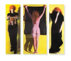 Izabela Gustowska, WZGLĘDNE CECHY PODOBIEŃSTWA (POZA SOBĄ), 1982 - 1984, tech. mieszana, papier