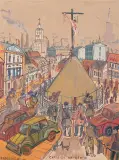Chrystus na górce z cyklu Krzyż by Edward Dwurnik, 1979, olej, płótno, sold Oct 2018