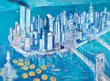 NEW YORK by Edward Dwurnik, 2017, olej, płótno, sold Oct 2018