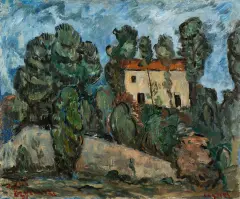 Tytus Czyżewski, Pejzaż z Cagnes, lata 20. XX w., olej, płótno