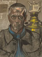 Stanisław Ignacy Witkiewicz, Autoportret z samowarem, mieszana