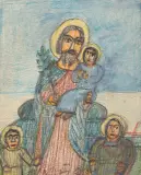 Św. Józef z Dzieciątkiem Jezus by Nikifor Krynicki, sold Nov 2018