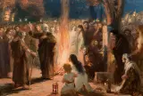 Jan Styka, Święty Piotr nauczający u wejścia do Katakumb, 1902, olej, tektura