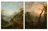 Antoni Lange, Świt i Zmierzch, 1837, (dyptyk) olej, płótno