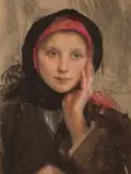 Hucułka by Teodor Axentowicz, akwarela, pastel, papier, sold Dec 2018