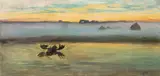 Julian Fałat, Łoś na bagnach. Świt nad rozlewiskami, przed 1893, olej, płótno