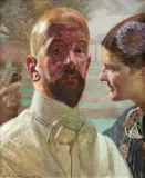 Jacek Malczewski, Autoportret alegoryczny, 1914, olej, tektura