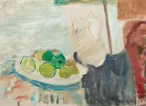 Jan Cybis, Martwa natura z zielonymi owocami, 1949, olej, płótno