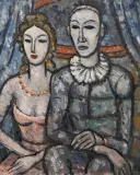 Tymon Niesiołowski, Cyrkowcy I, 1959, olej, płótno