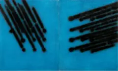 Józef Hałas, Wnętrze przeciwstawienie, 1969, 1969, (dyptyk), olej, płótno