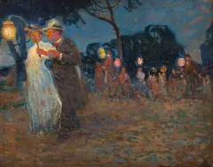 Witold Wojtkiewicz, Garden Party, 1907, olej, tektura