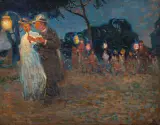 Witold Wojtkiewicz, Garden Party, 1907, olej, tektura