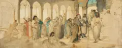 Maurycy Gottlieb, Scena biblijna. Chrystus w świątyni, ok. 1875-79, olej, płótno