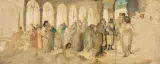 Maurycy Gottlieb, Scena biblijna. Chrystus w świątyni, ok. 1875-79, olej, płótno