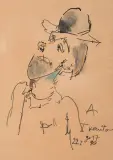 Tadeusz Kantor, Karykatura - autoportret