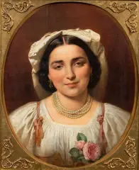 Leonard Straszynski, Portret młodej rzymianki, 1864, olej, płótno