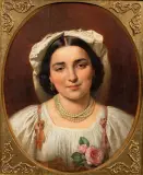 Leonard Straszynski, Portret młodej rzymianki, 1864, olej, płótno