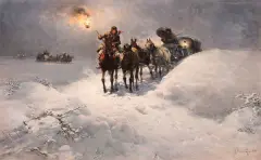 Alfred Wierusz-Kowalski, Nocna jazda, przed 1892, olej, płótno