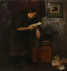 Edward Karniej, List, 1936, olej, sklejka, drewniany blejtram