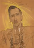 Portret Antoniego Krahelskiego by Stanisław Ignacy Witkiewicz, 1934, pastel, papier, sold May 2019