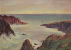 Władysław Ślewiński, Skalne wybrzeże w Bretanii, ok. 1910, olej, płótno