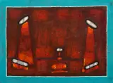 Martwa natura by Jerzy Nowosielski, 1986, olej, deska, sold May 2019