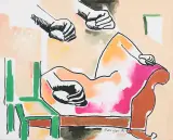 Ręce by Wojciech Fangor, 1991-2010, akryl, płótno, sold Sep 2019